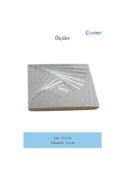 Dekoratif Kase Takı Kutusu Yüzük Kolye Kutusu Mum Tabağı Takı Organizer Model 3 - Gümüş