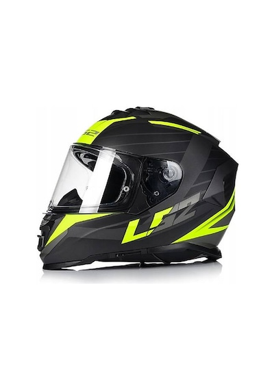 Ls2 Storm 2 Nerve Neon Sarı Kapalı Motosiklet Kaskı Siyah - Neon