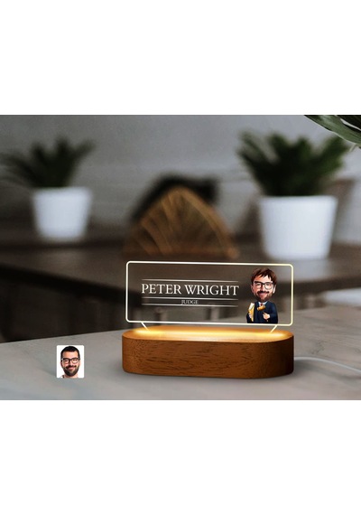 Bk Gift Kişiye Özel İsimli Hakim Karikatürlü Led Işıklı Akrilik Masa İsimliği-2, Ofis Dekoru, Mesleki Hediye, Ofis Hediyeleri Kobitmeyen138222 Bk Gift
