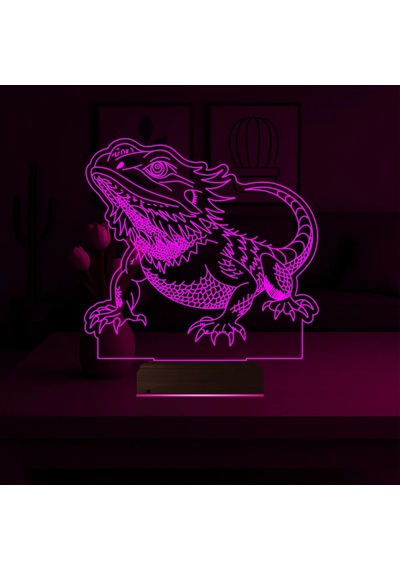 Luvivia Kertenkele Bukalemun 3d Lamba - Masa Gece Lambası Şeffaf