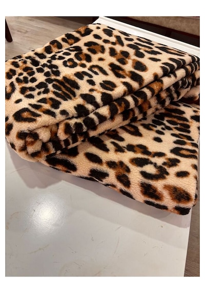 Padişah Leopar Desenli Battaniye Tek Kişilik