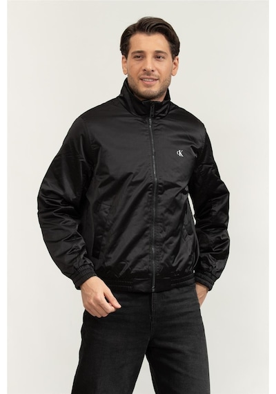 Calvin Klein Erkek Su İtici Rüzgar Geçirmez Kumaş Dik Yaka Uzun Kollu Siyah Ceket Lv04rc516g-ub1-9571 Siyah