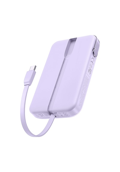 Ugreen 35604B Uno Dahili Kablolu 10.000 Mah 30W Hızlı Şarj Powerbank Mor