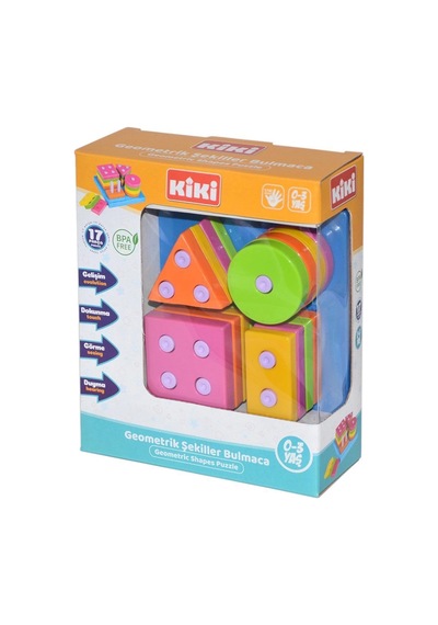 Ae-1410 , Geometrik Şekiller Bulmaca / 0-3 Yaş