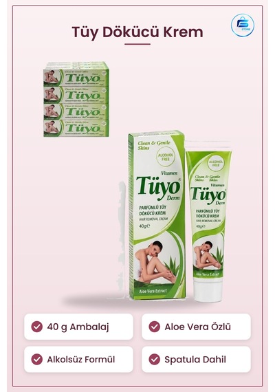 Tüy Dökücü Krem 40 G Alkolsüz Aloe Vera Özlü Bayan Vücut Ağda Alt