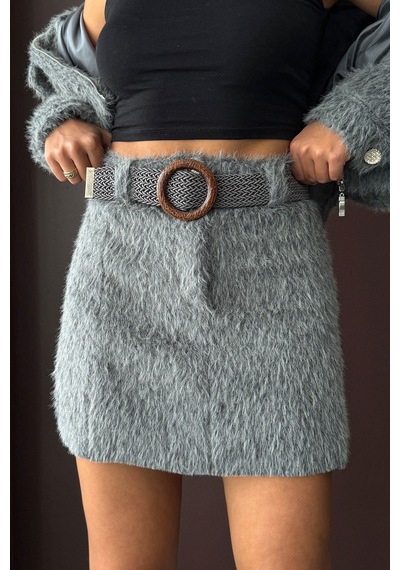 Verymoda F 1984 Kemerli Etek Gri