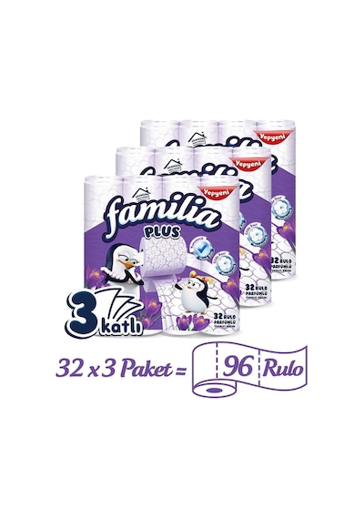 Plus Parfümlü Tuvalet Kağıdı Jumbo Paket 96 Rulo