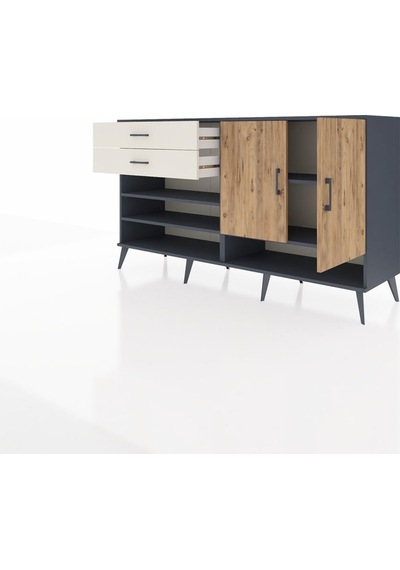 Hyperion Konsol 4 Raflı 2 Çekmeceli 2 Kapaklı 176x44x99 Antrasit- Antrasit-çam/aytaşı Hyperion Konsol 4 Raflı 2 Çekmeceli 2 Kapaklı 176x44x99 Antrasit- Antrasit-çam/aytaşı