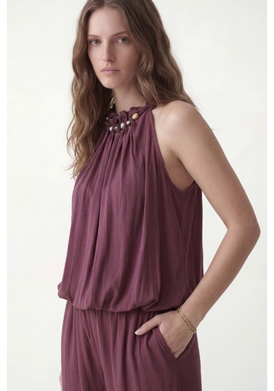 Antioch 100% Lyocell Bluz Pantolon Takım Bordo