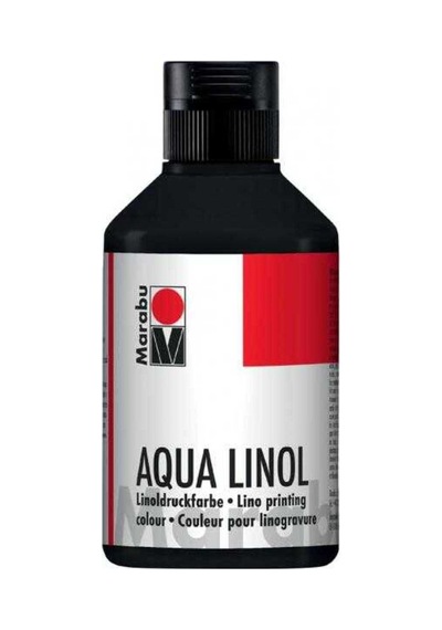 Marabu Aqua Linol Baskı Boyası Black 250 Ml