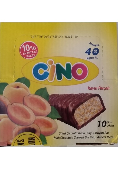 Sütlü Çikolata Kaplı Kayısı Parçalı Bar 10 X 25 Gr.