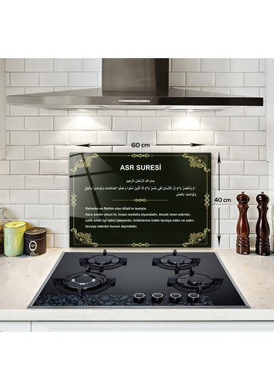Decorita Cam Ocak Arkası Koruyucu | Asr Süresi | 40cm x 60cm