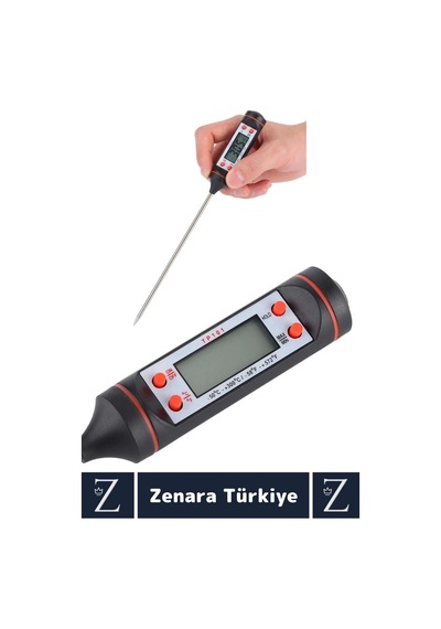 Ergonomik Lcd Ekran Çift Ölçüm Birimi Hafızalı Et Sıvı Mama Sıcak Soğuk Saplamalı Gıda Termometresi