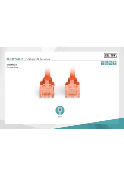 Dk-1617-010/r Professional Yüksek Kaliteli Cat 6 U/utp Ara Baglantı Kablosu - Lszh