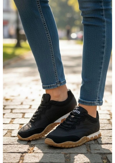In Step Muxa Unisex Siyah Sneaker - Hafif Ve Esnek Günlük Ayakkabı - Kaymaz Taban