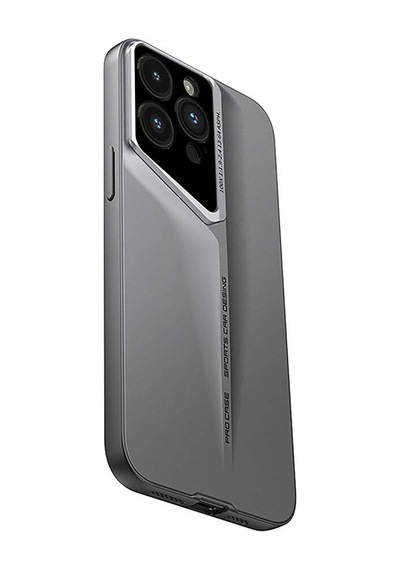 Apple Uyumlu iPhone 15 Pro Kılıf Ultra İnce Kamera Korumalı Sert Rubber Ata Pro Tech Procase Kılıf Titanyum-Gri