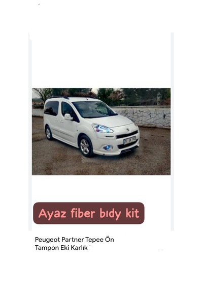 Peugeot Partner Tepee Ön Tampon Eki Karlık Fiber Boyasız