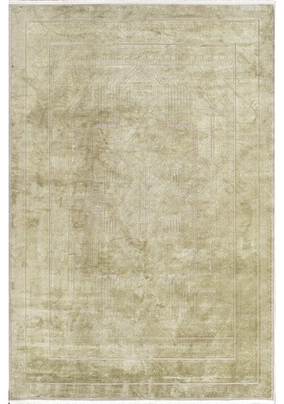 Royal Halı Bearny Td01c Yeşil Krem Viskon Akrilik Yumuşak Dokulu Modern Halı