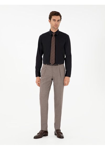 Cacharel Vizon Slim Fit Kumaş Pantolon Kahverengi