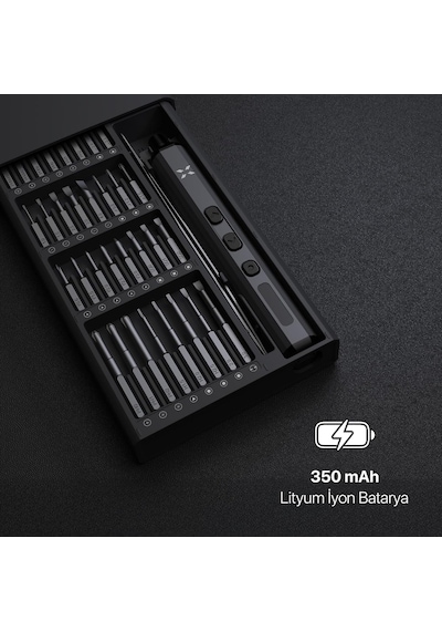Hassas Şarjlı Otomatik Tornavida Vidalama Seti 5 Nm Tork Screwdriver 68 Parça X6832
