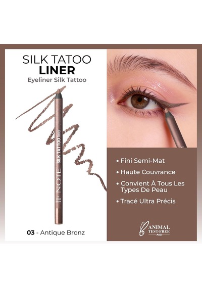 Cosmetics Silk Tattoo Liner Suya Dayanıklı İpeksi Jel Göz Kalemi - 03 Antique Bronze