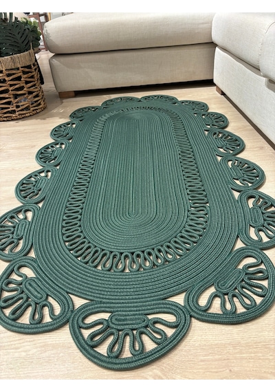 Mavaux Matrix Jüt Kilim, Paspas, Mutfak Halısı, Banyo Paspası, Kilim, Halı, Oturma Odası Halısı Yeşil