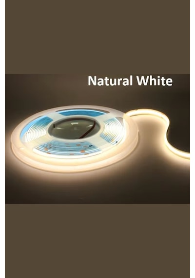 12v Cob Şerit Led 8mm 320 Ledli Esnek Natural Beyaz Cob Led Ip20 5 Metre