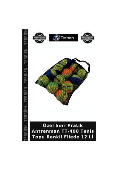 Özel Seri Pratik Antrenman Tt-400 Tenis Topu Renkli Filede 12'li