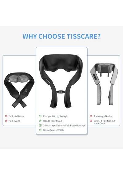 Tısscare Isıtmalı Omuz Ve Boyun İçin Shiatsu Masajı - Derin Doku Masajlı Elektrikli Masaj Yastığı, Sırt/bacaklar/bel İçin Rahatlama, Ebeveynler İçin Hediye Tısscare Isıtmalı Omuz Ve Boyun İçin Shiatsu Masajı - Derin Doku Masajlı Elektrikli Masaj Yastığı, Sırt/bacaklar/bel İçin Rahatlama, Ebeveynler İçin Hediye