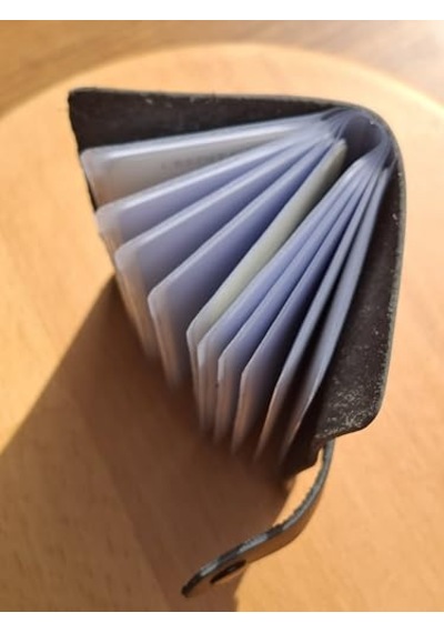 Xmlbayiciniz Kredi Kartlık Hakiki Deri İçi Şeffaf 10 Bölmeli Mini Kartlık Kartvizitlik 9 X 7 Cm Siyah Genel