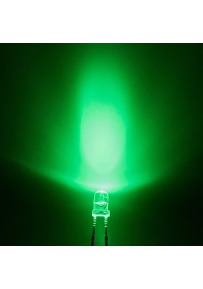 3mm Şeffaf Yeşil Led - 4000-5000 mcd - 100 Adet