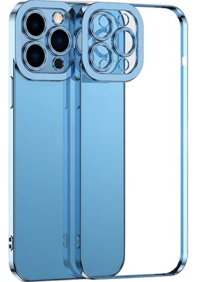 Ally Fashion Series Apple iPhone Uyumlu 11 Pro Kılıf Renkli Kenar Lazer Çerçeveli Silikon Kılıf- 5775 Mavi