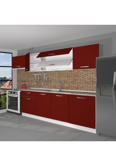 Decoraktiv Ekol 280 Mdf Hazır Mutfak Dolabı - Tezgah Dahil - Bordo