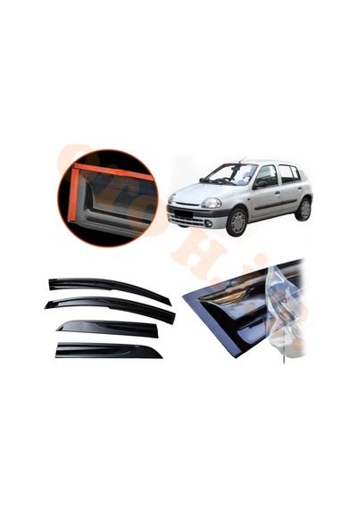 Renault Clio 2 Makyajsız Cam Rüzgarlığı Parlak Siyah Tam Uyumlu