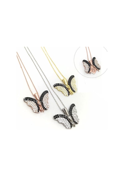 Gümüş Kelebek Kolye Rose Gold
