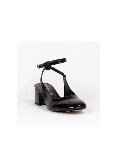Mergenshoes Mf300 Siyah Bilek Bantlı Kadın Topuklu Ayakkabı Siyah