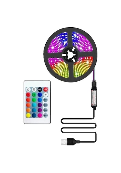 Ct-4566 Tv Arkası Usb Rgb Şerit Led Set 3 Metre Tak Çalıştır RGB
