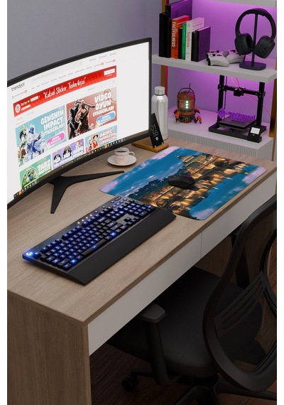 Roma İtalya V4 48x40 Xl Gaming Kauçuk Kaymaz Taban Mouse Pad Fare Altlığı