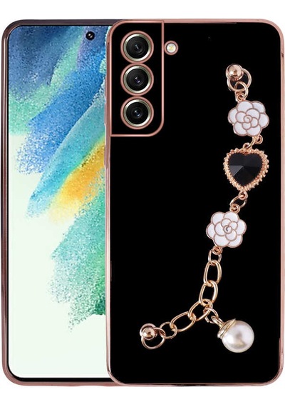 Galaxy S21 Fe Uyumlu El Tutamaçlı Kamera Korumalı Zore Taka Silikon Kılıf-siyah Siyah