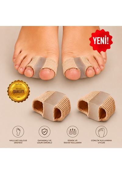 Ayak Baş Parmak Eğriliği Düzeltici Silikon Makaralı Bunyon Halluks Valgus Baş Parmak Koruyucu Silikon 2 Adet Kırmed