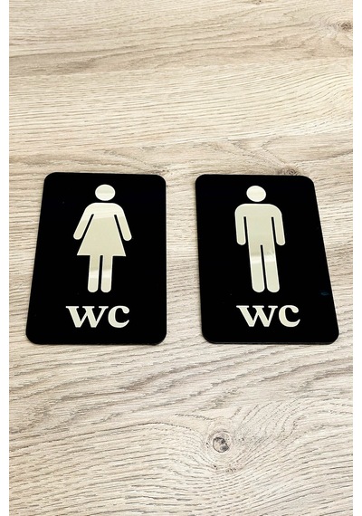 Klwc-mw52 - Dekoratif Wc Yönlendirme Tabelası - Kadın & Erkek 2'li