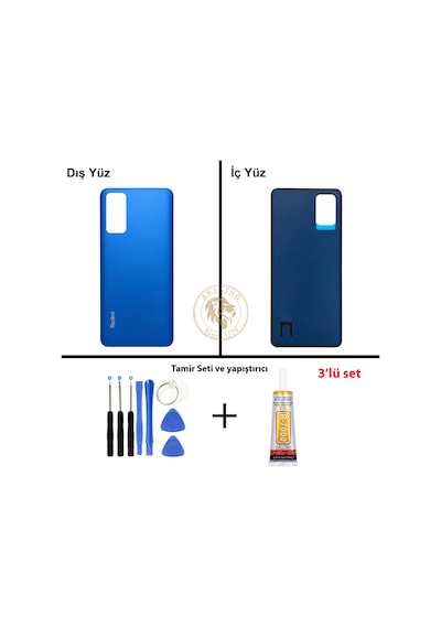 Xiaomi Redmi Note 11 Pro Alacakaranlık Mavisi Arka Pil Kapağı + Yapıştırıcı Ve Vida Seti Çok Renkli