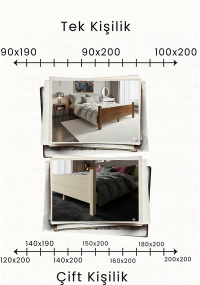 Renazzo Melodi Masif Ahşap Karyola Vernik 200x200 Vernik - 200 X 200