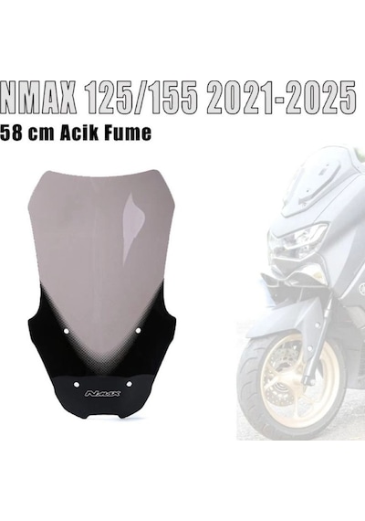 Nmax 125/155 2021-2024 Cam Siperlik 58 Cm Füme Renk İthal Füme