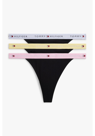 Tommy Hilfiger Kadın 3'lü Tanga Seti Citronella/leylak/klasik Pembe-16116 Çok Renkli