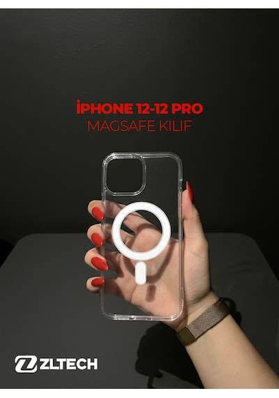 Apple iPhone 12/12 Pro Uyumlu Magsafe Özellikli Sert Şeffaf Kılıf PLASTIC COVER