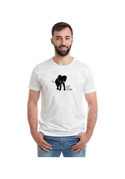 Cage The Elephant Baskılı Beyaz Erkek Tshirt