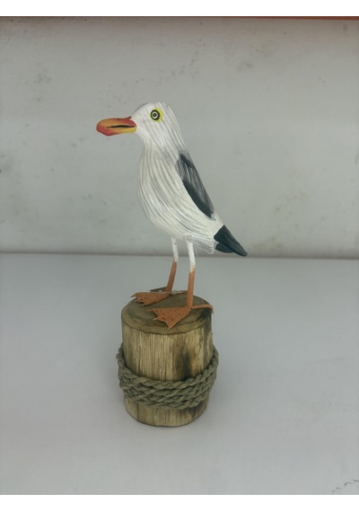 Ahşap Martı Biblo 20 Cm