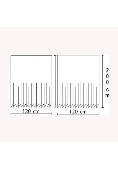 Zethome Jackline Banyo Duş Perdesi 0010 Mavi Çift Kanat 2X120X200 Çok Renkli