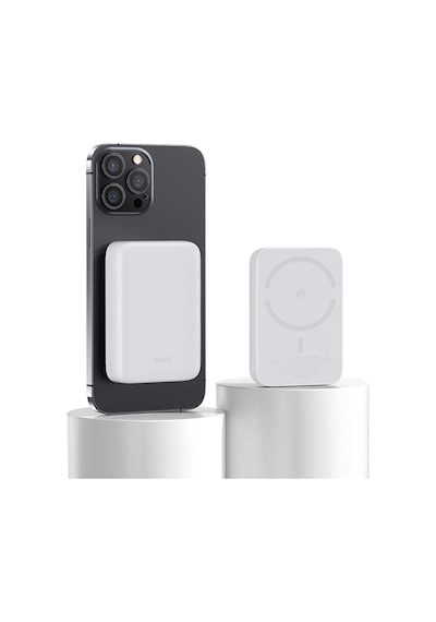 Benks MP03 10000 mAh Magsafe Magnetic Powerbank 10W Kablosuz Taşınabilir Hızlı Şarj Cihazı - ZORE-219875 Beyaz